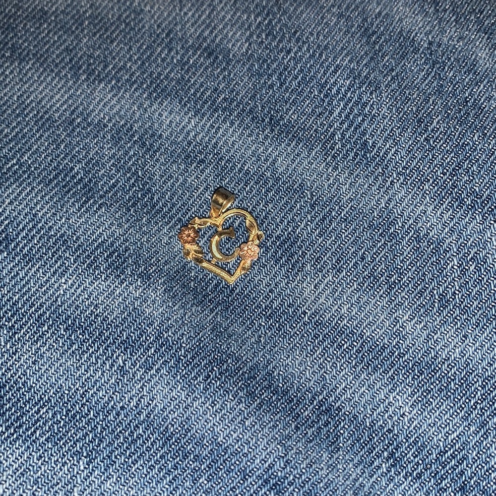 Gold and Bronze letter C pendant